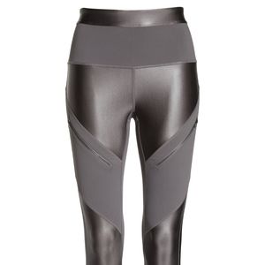 Shine Zip High Waist Ankle Leggings